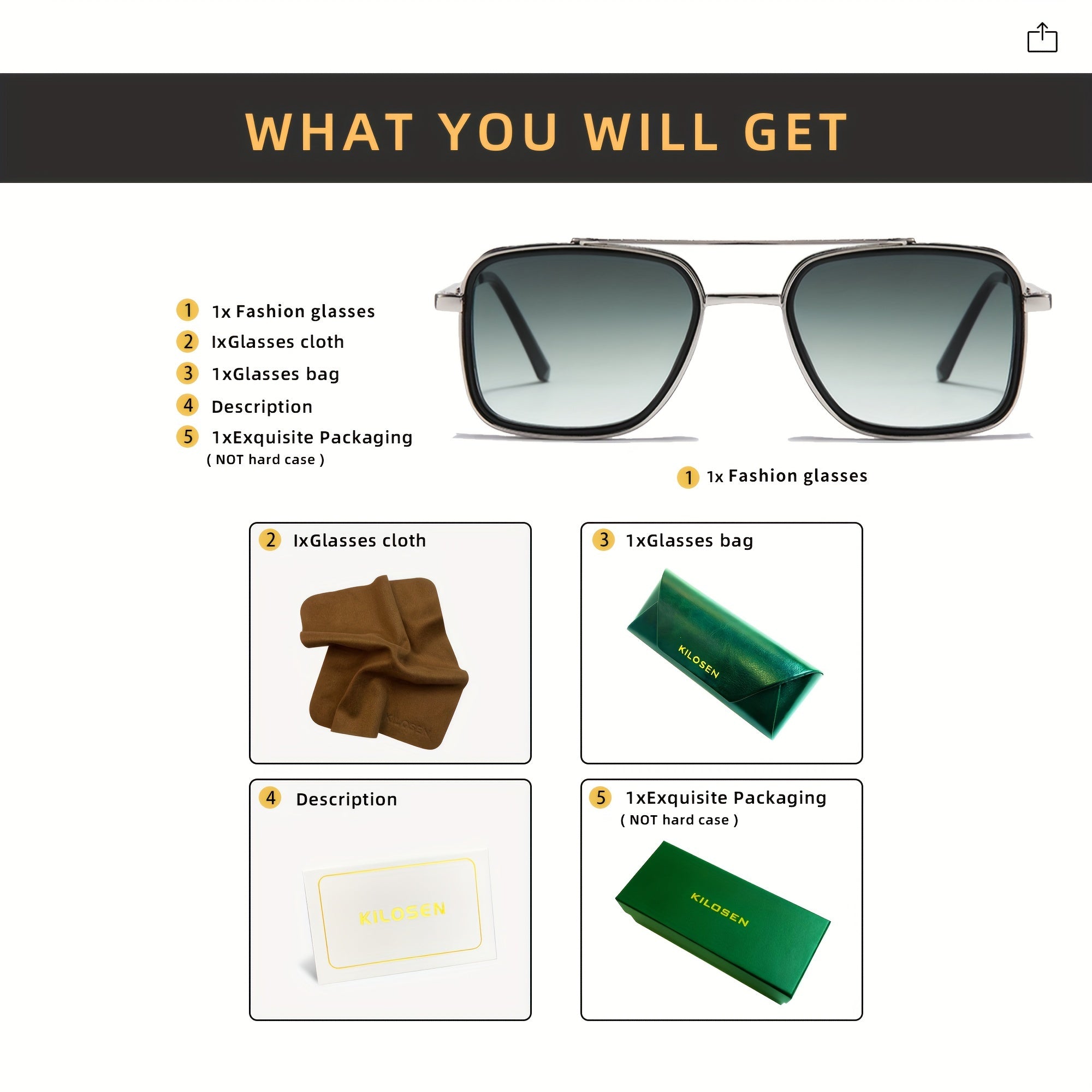 Retro Punk Metal Square Glasses Unisex Fashion Eyewear for Outdoor and Travel