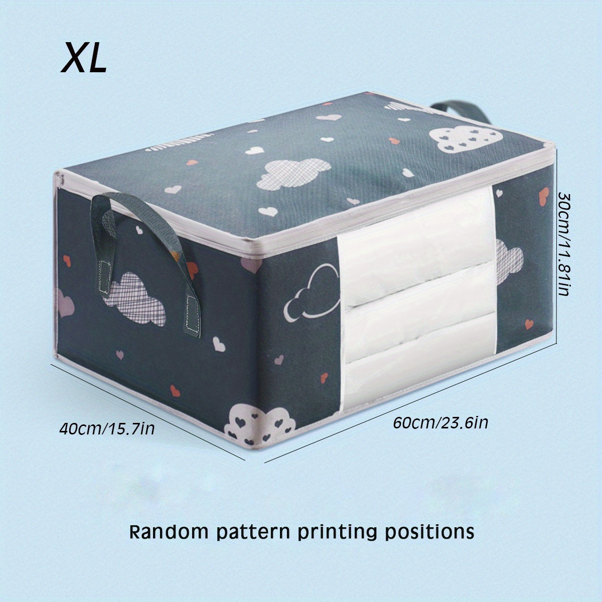 Large Capacity Fabric Wardrobe Storage Bag with Handles for Clothes and Quilts