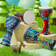 Afrika davul 20.32cm Qo‘l perkussion asbobi, musiqa va ko‘ngilochar uchun jonli Afrika naqshlari bilan