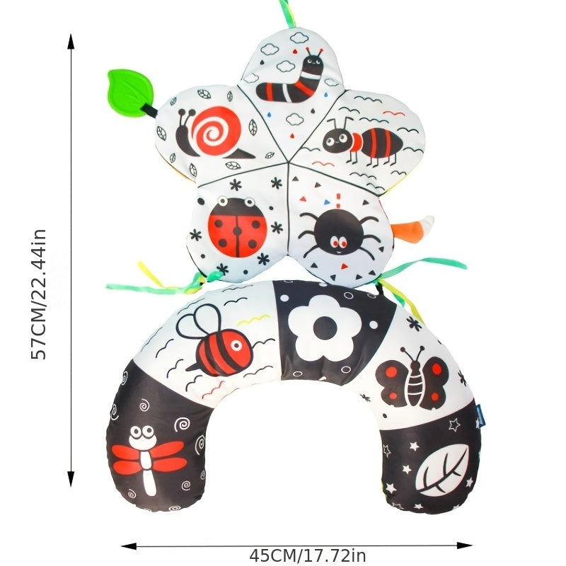 Baby Tummy Time Pillow U-Shaped Head-Lifting Cushion Plush Animal Play Mat