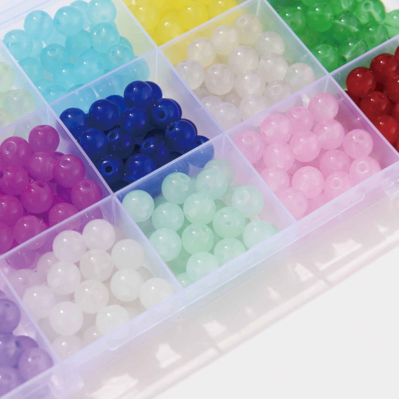 Set of 1400 Double Glass Jelly Beads 6mm for Jewelry Making and DIY Crafts