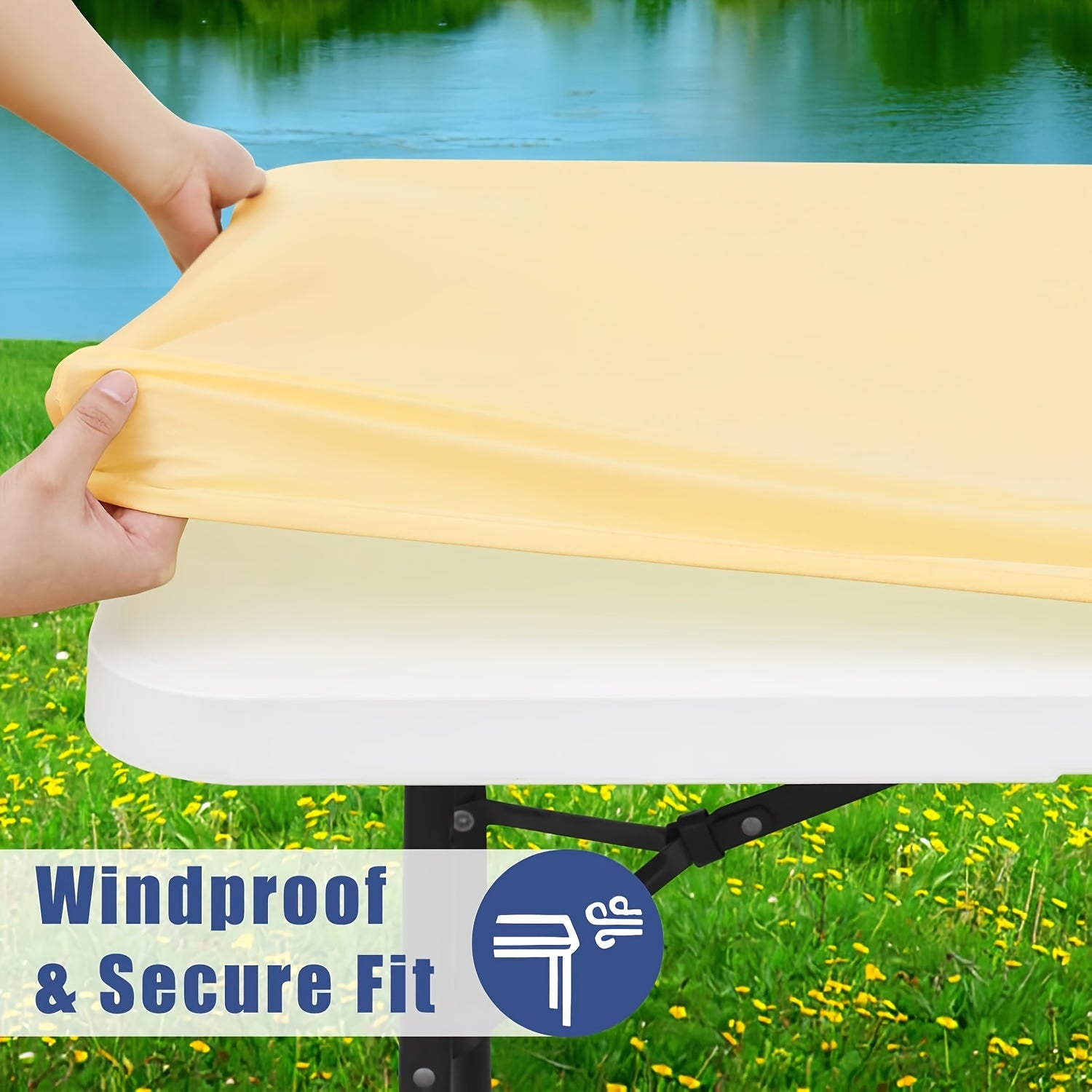 Polyester Half Pack Stretch Table Cover for Christmas Parties Indoor Outdoor Use