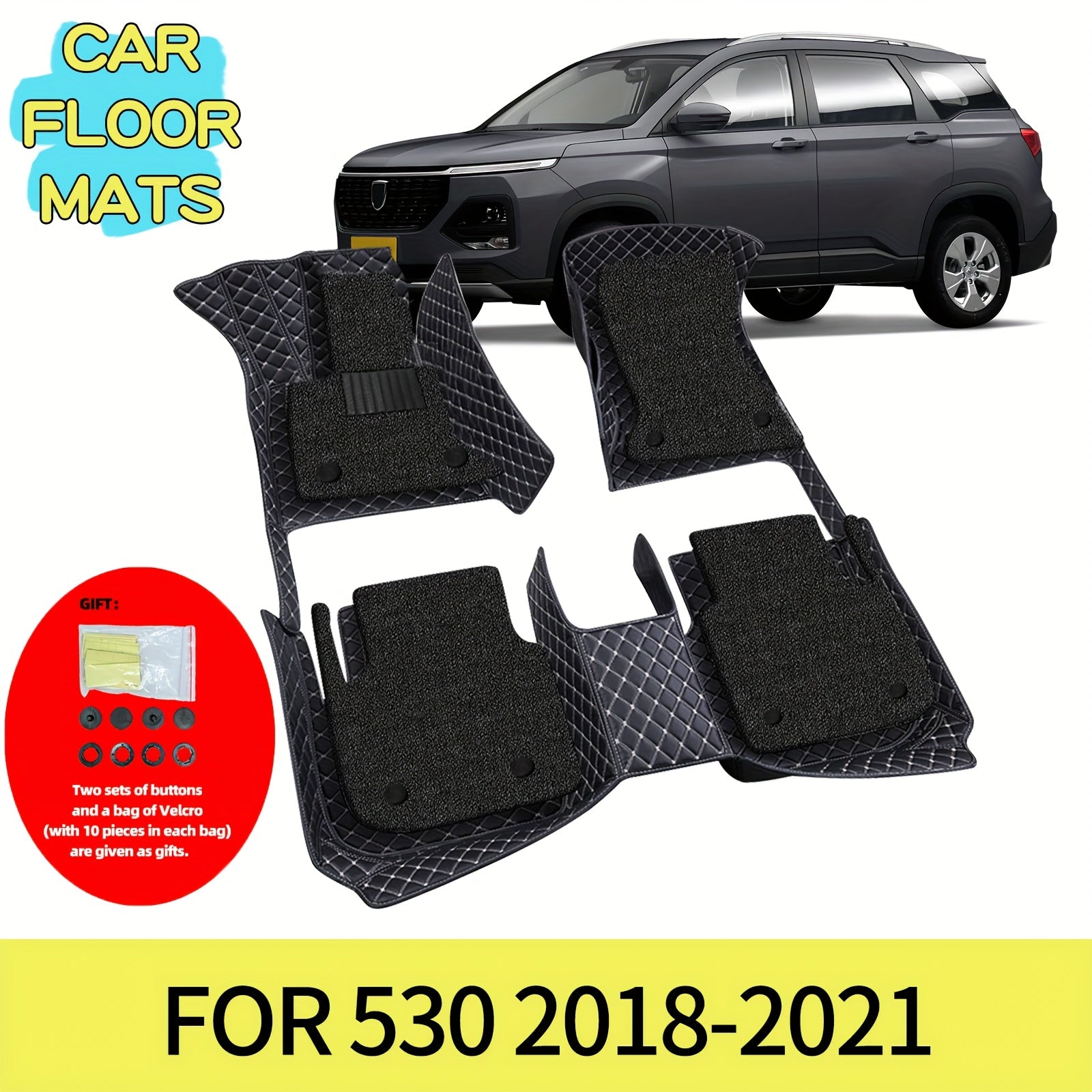 Автомобильные коврики на пол из двойного слоя из искусственной кожи с полной защитой для седана