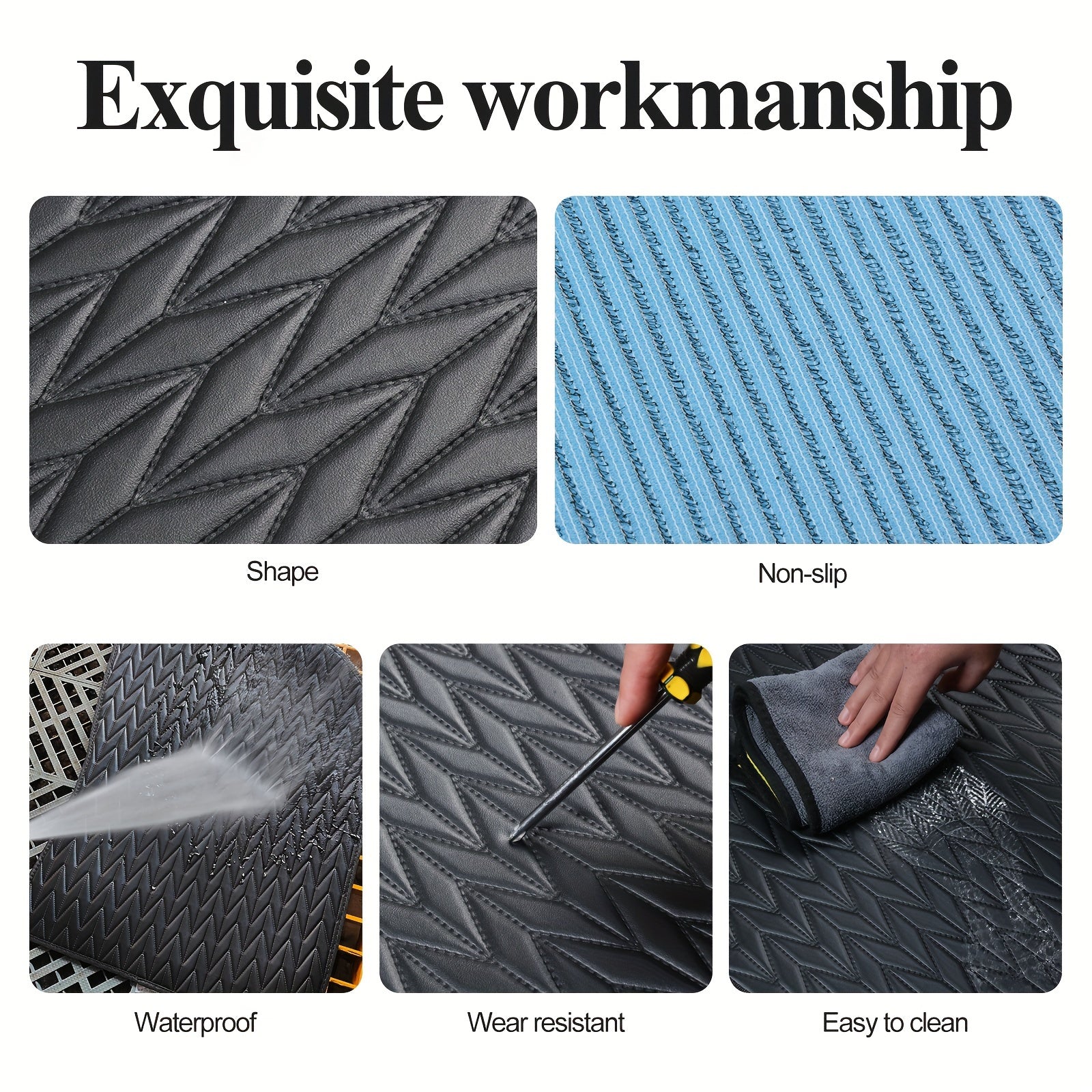 All Weather Car Floor Mats and Cargo Liners Set for SUV Black