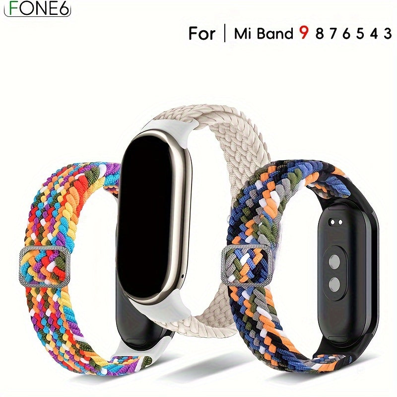 Nylon Braided Watch Strap with Adjustable Buckle for Xiaomi Mi Band 3 4 5 6 7 8 9