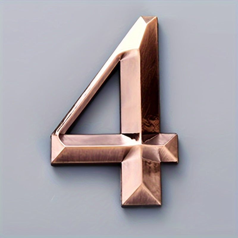Self-Adhesive Rhombus House Number Sign Resin Copper for Hotels Apartments Modern Homes