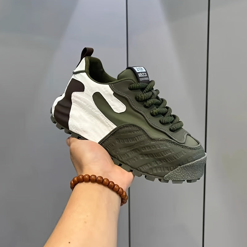 Men's Vintage Style Chunky Sneakers Lightweight Lace-Up Casual Running Shoes