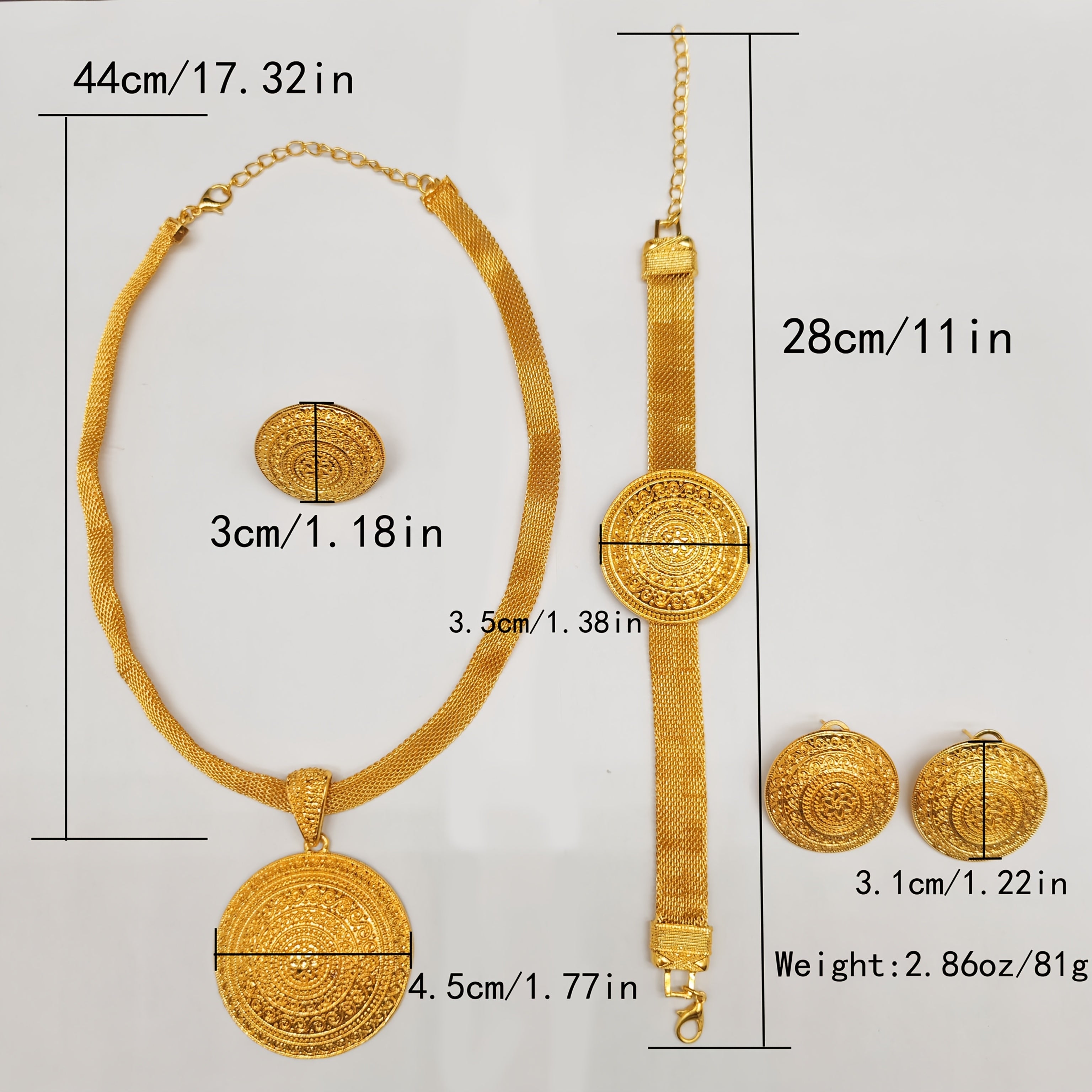 Women's Jewelry Set with Necklace Earrings Bracelet and Ring in Alloy for Everyday Wear