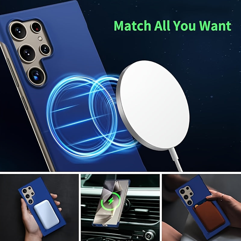 Ultra Thin Frameless Magnetic Phone Case for Samsung S25 S24 S23 S22 Plus S21 FE Hard PC Matte Cover