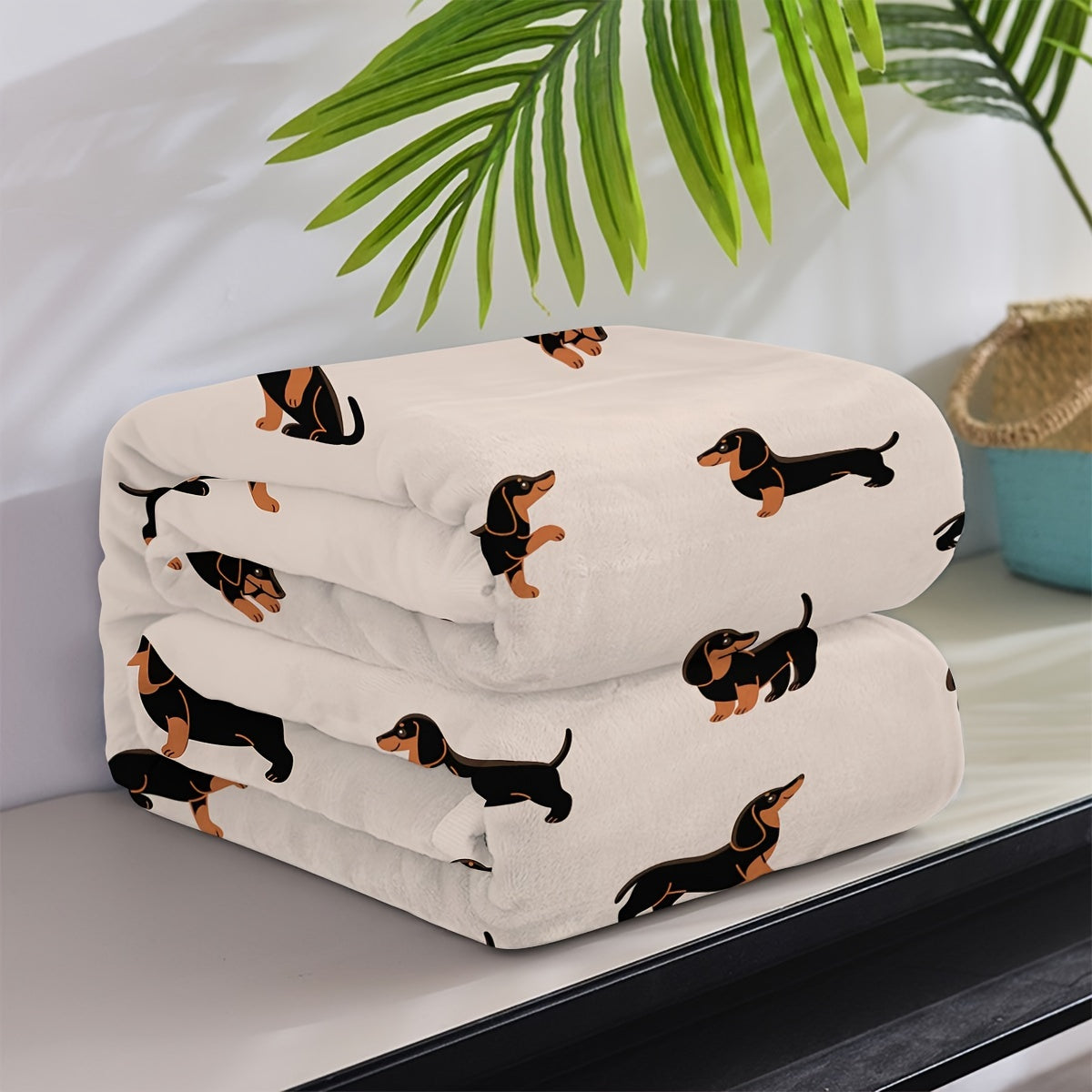 Dachshund Plush Fleece Blanket for Dogs and Pets Cozy Throw for Bedroom Living Room