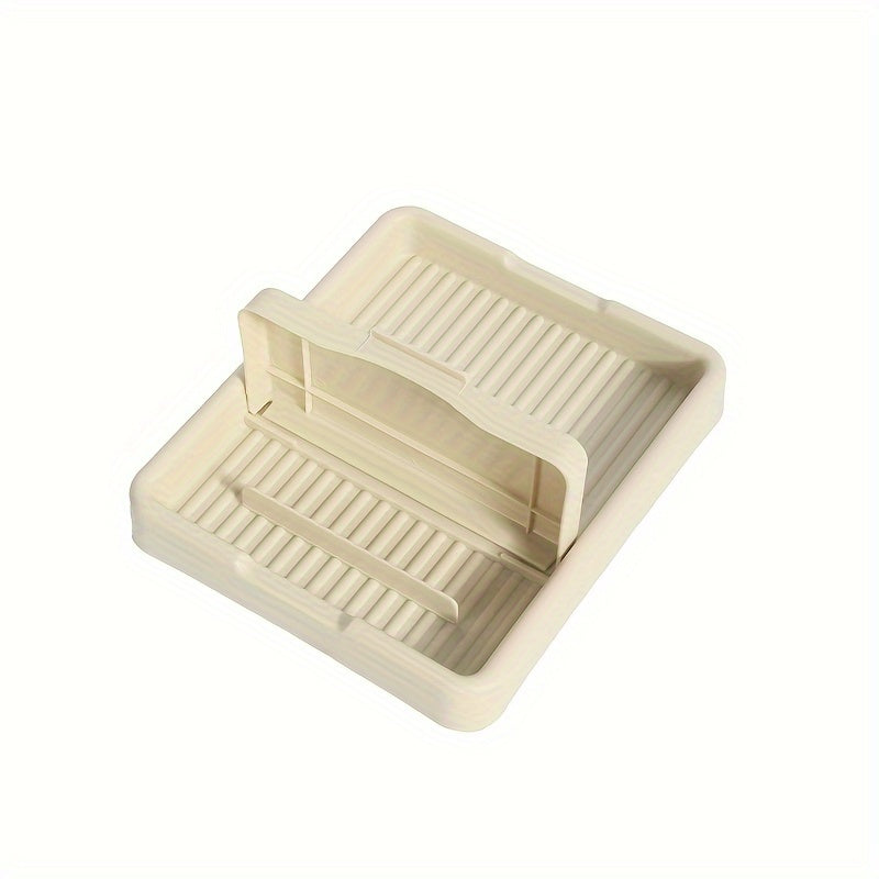 Egiluvchan oshxona tashkilotchisi, buklanishi mumkin - Qozon qopqog'i uchun ushlagich va qoshiq va asboblar uchun tokcha mavjud, sizning ish stolingizni tartibga solish uchun mukammal.