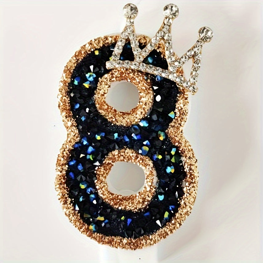 Bayramlar uchun Oltin va Ko'k Yaltirash bilan Qora Olmos Taxtasi Tug'ilgan Kun Shami