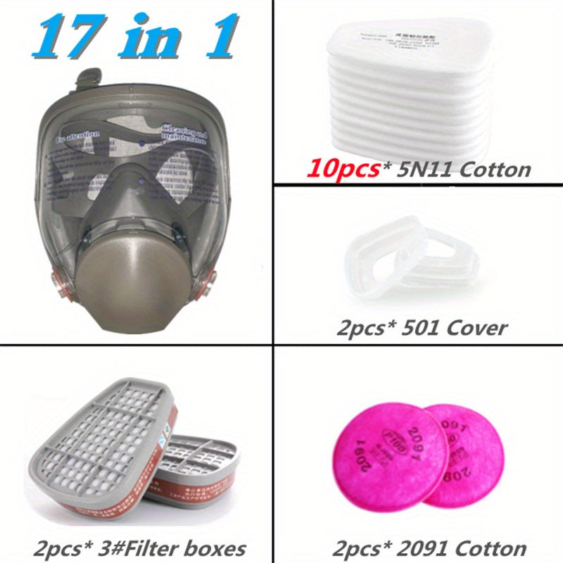 6800 To'liq yuzli kimyoviy respirator gaz maskasi, bo'yash, purkash va kimyoviy xavfsizlik ishlarida foydalanish uchun 1 ta yuz qismi bilan, 7.62 dan 68.58 sm gacha bo'lgan o'lchamlarda formaldegiddan himoya ta'minlaydi.
