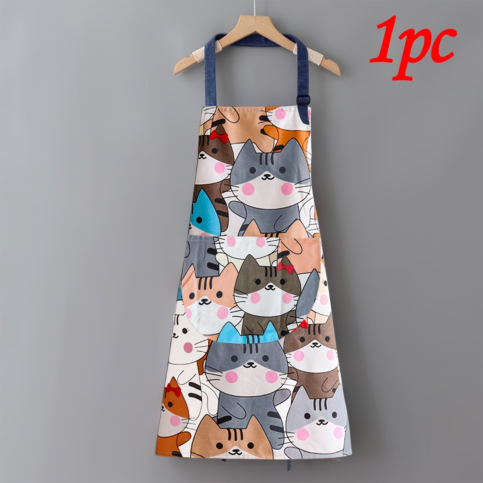 Adjustable Waterproof Apron with Large Pocket for Cooking and Baking Unisex