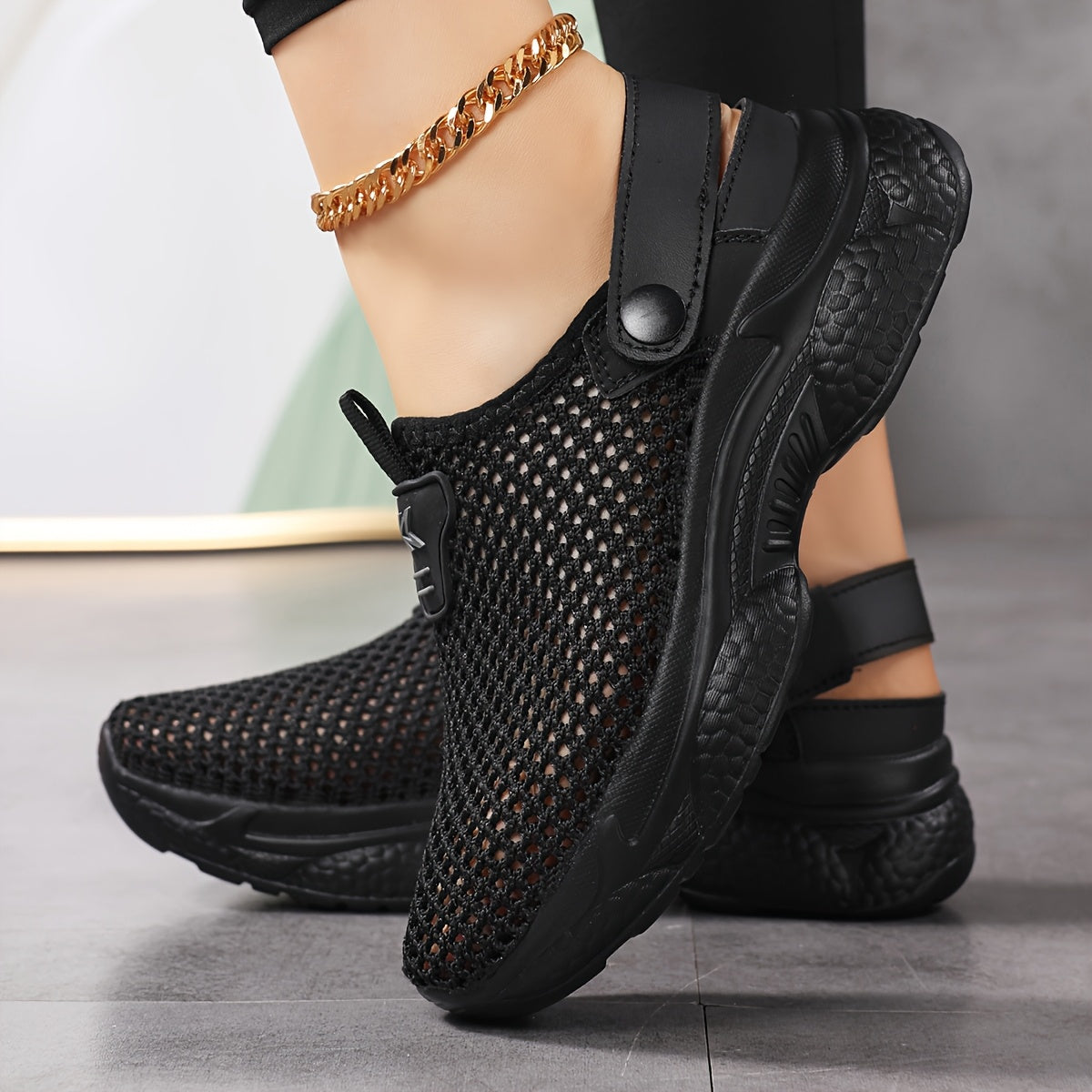 Ayollar uchun nafas oladigan slip-on kundalik sport poyabzali - qalin yostiqlangan tag, barcha mavsumlar uchun o'lchamlar 35-43