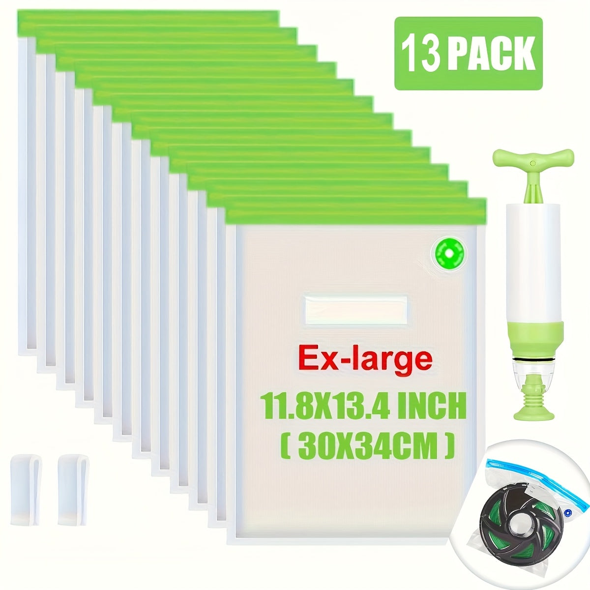 Large Airtight Storage Bag for 3D Printer Filament with Hand Pump 29.97x34.04 cm