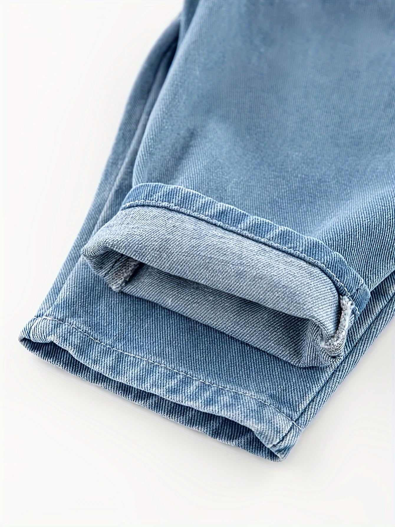 Детский джинсовый комбинезон с вышивкой лица кота для весенних и осенних прогулок на свежем воздухе