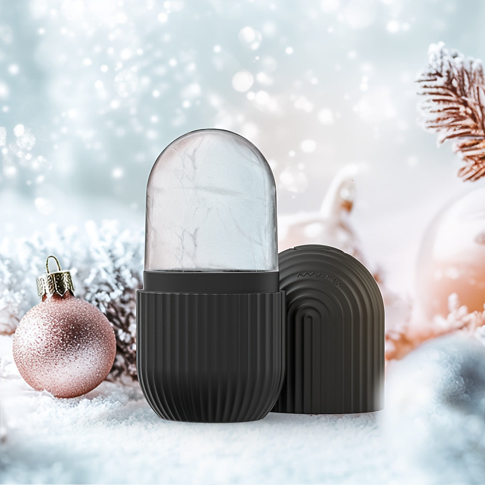 Unisex Silicone Ice Roller for Face Cooling Gel Core Puffiness Reduction Beige