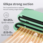 1200mAh batareyaga va LED indikator chirog'iga ega USB qayta to'ldiriladigan mini vakuum yopishtiruvchi. Avtomatik oziq-ovqat saqlash uchun kesgich va yopishqich sumkalarni o'z ichiga oladi. Uy, maktab, tijorat oziq-ovqat uchun mos.