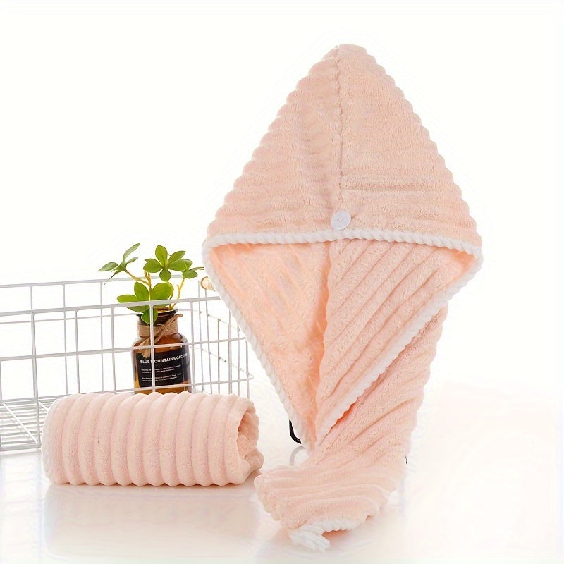 Ayollar uchun soch quritish shapkasi, super singdiruvchi tez quriydigan sochiq va ikki qatlamli dush shapkasi.