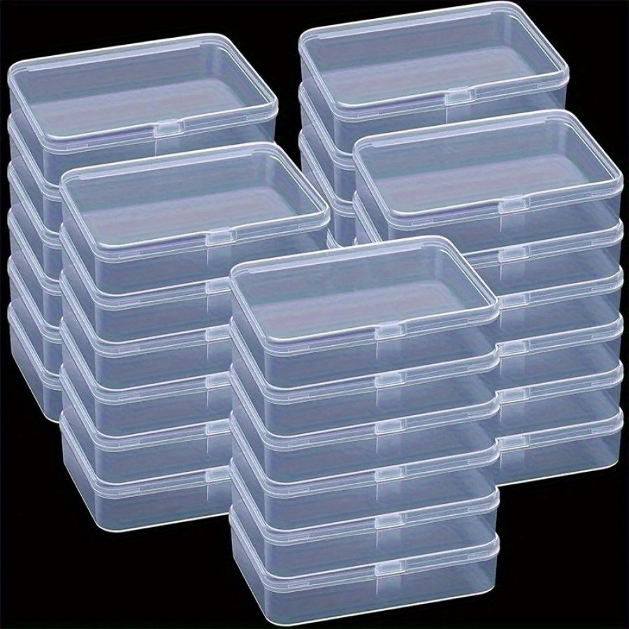 Clear Plastic Storage Boxes with Lids Set of 28 in 4 Sizes for Organization