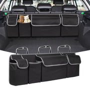 Multi-Functional Car Trunk Organizer Nylon with 4 Pockets and Adjustable Straps