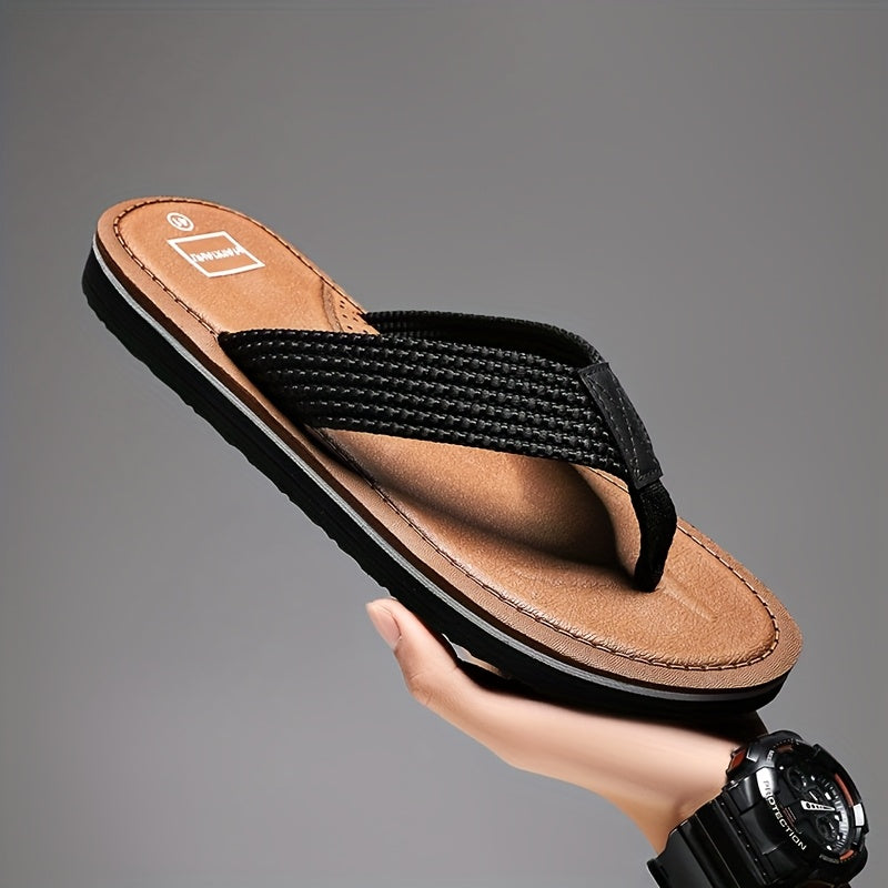 Erkaklar uchun sirpanmaydigan yumshoq taglikli flip-floplar, ochiq havoda faoliyatlar va plyaj uchun juda mos.