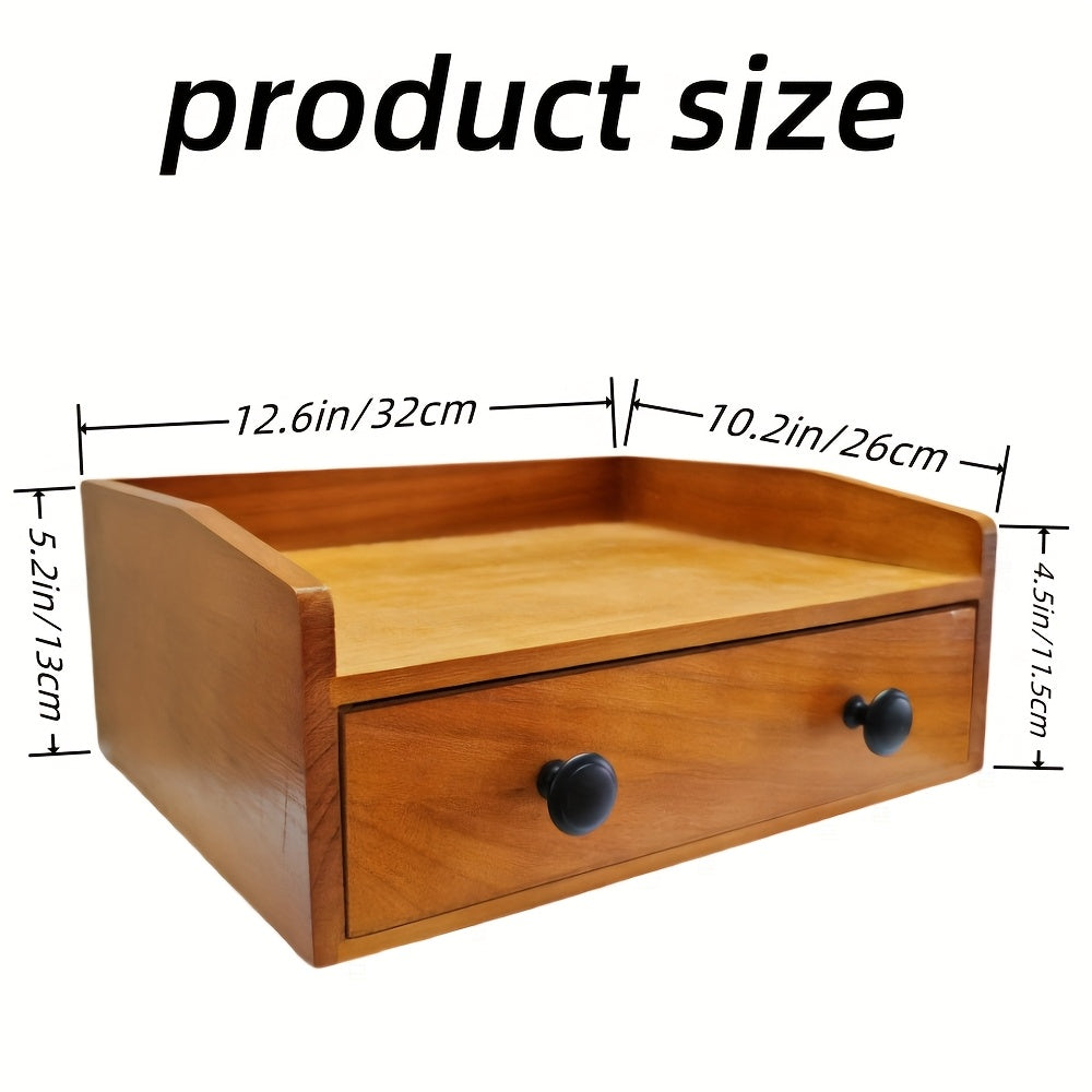 Rustic Wood Coffee Station Organizer with Drawer and K Cup Holder