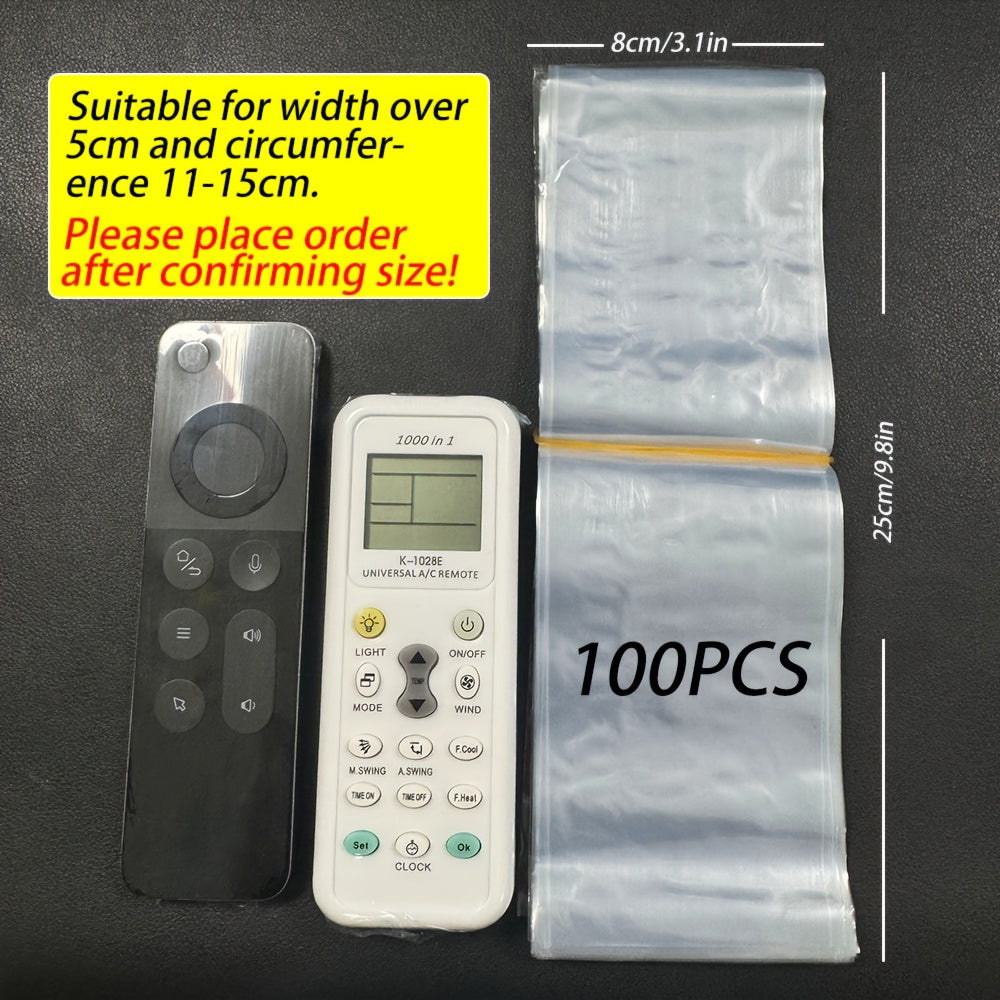 100 Clear Heat Shrink Wrap Bags for Remote Controls Waterproof Dustproof 70 Pack