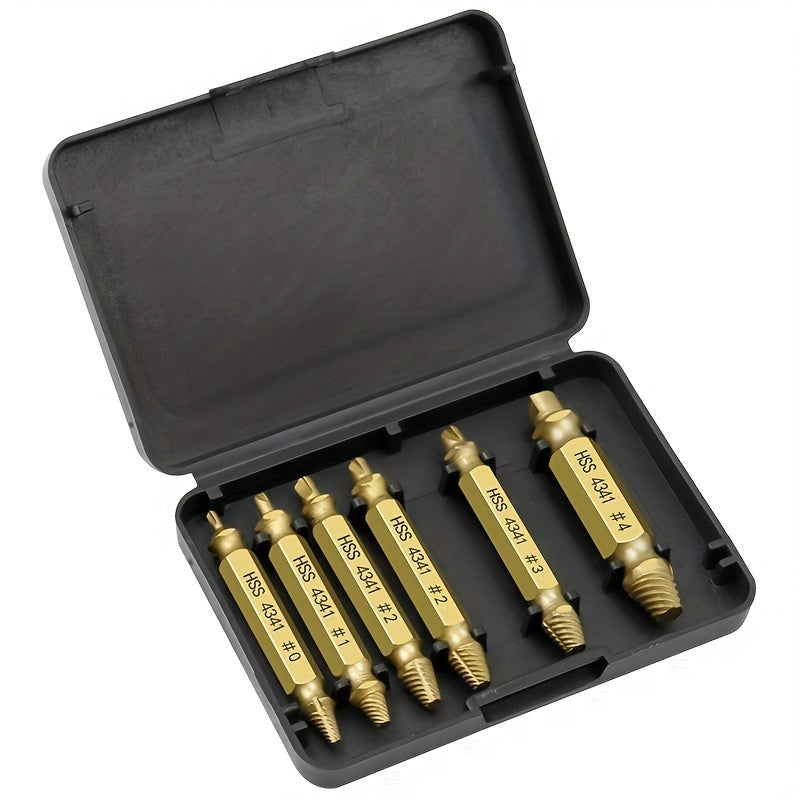 6pcs Damaged Screw Extractor Bit Set with Storage Box