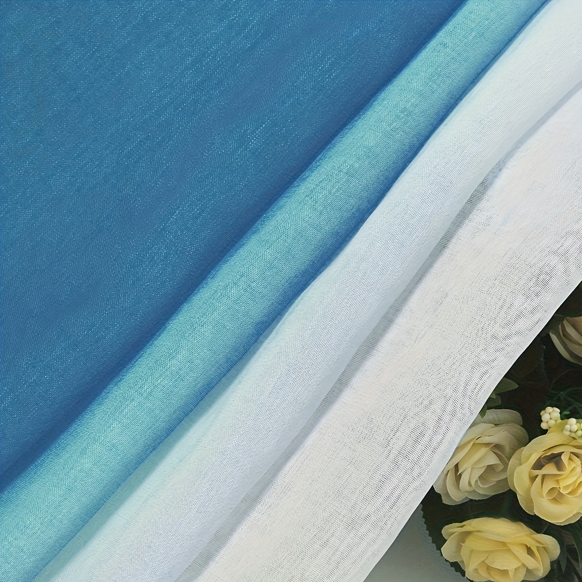 Juego de cortinas de hilos en degradé de poliéster con dos paneles transparentes para sala de estar, dormitorio y cocina