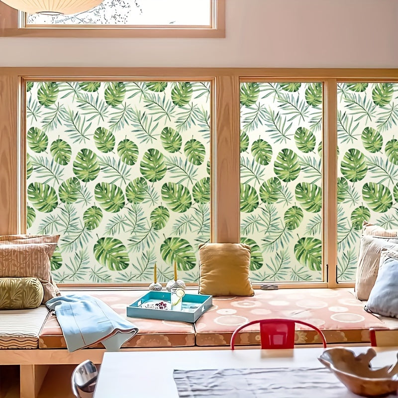 Leaf Pattern Window Film Static Clings Privacy Glass Sticker Home Decor