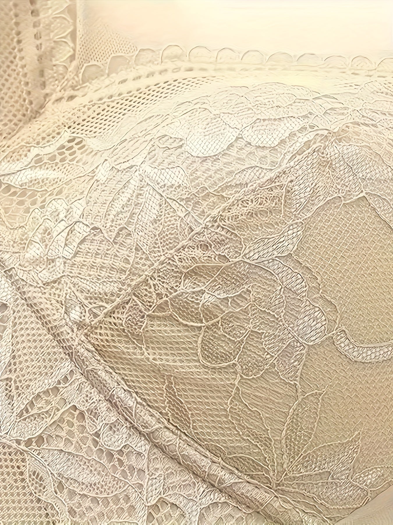 Women's Wireless Push-Up Bras with Contrast Lace Breathable Comfortable Underwear