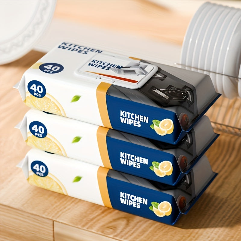 40 Household Kitchen Cleaning Wipes Multipurpose Towels for Oil Dirt Walls Floors