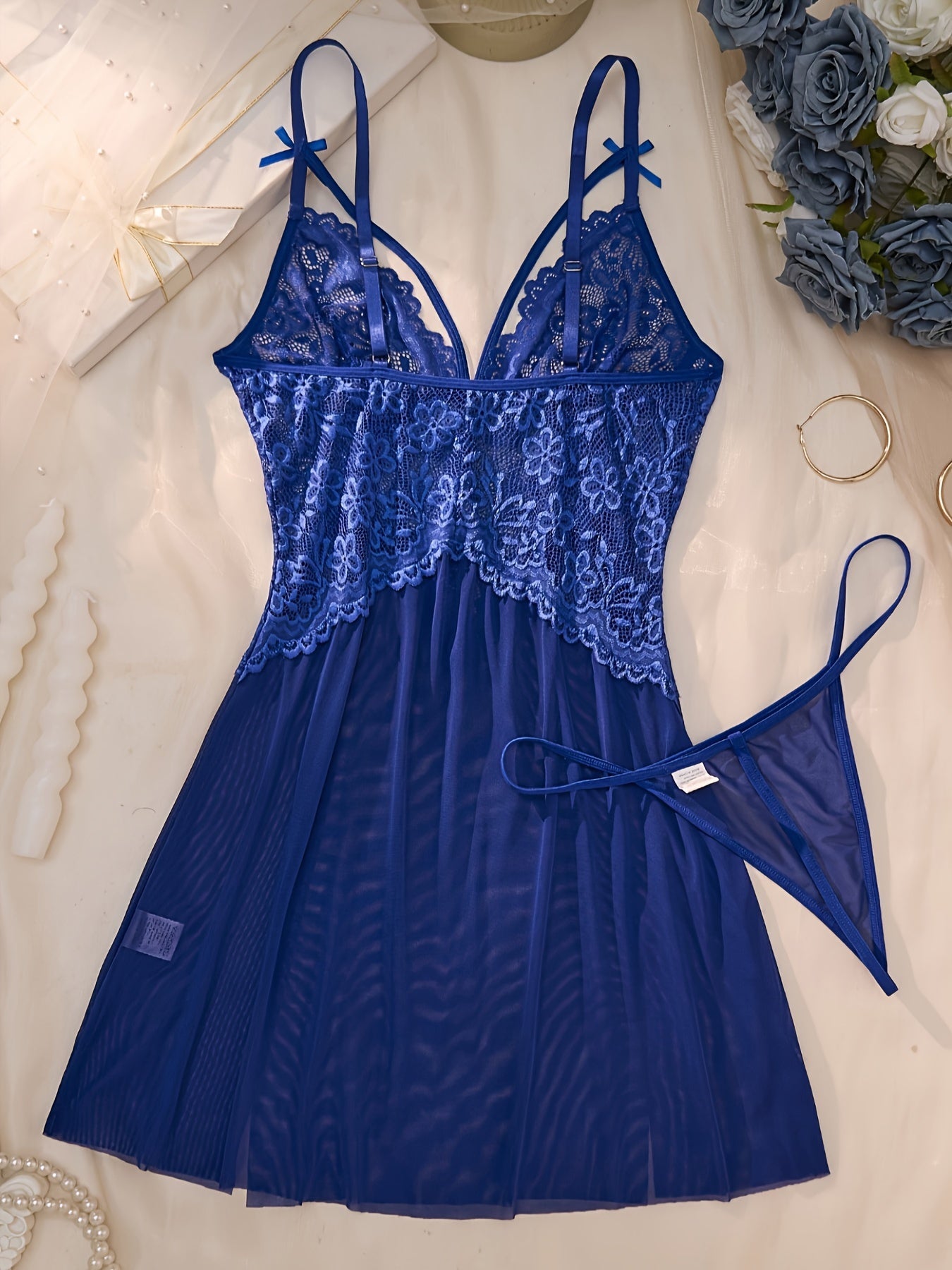 Вельветовое сетчатое платье-суспензор, без спинки, комплект бабидолл, романтичное нижнее белье для интимных ночей