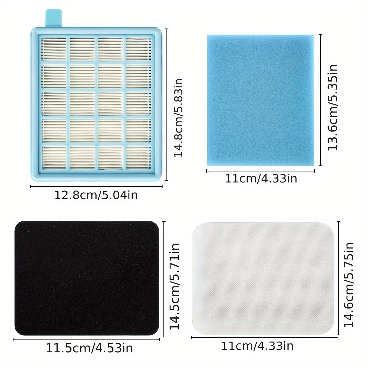 1 HEPA Filtrni Philips Power Pro Active va Compact Changyutgichlar uchun almashtirish - Yengil ko'k to'r dizayni, FC8058/01 va boshqa modellarga mos keladi, Polyester tolasi bilan havo sifatini yaxshilaydi