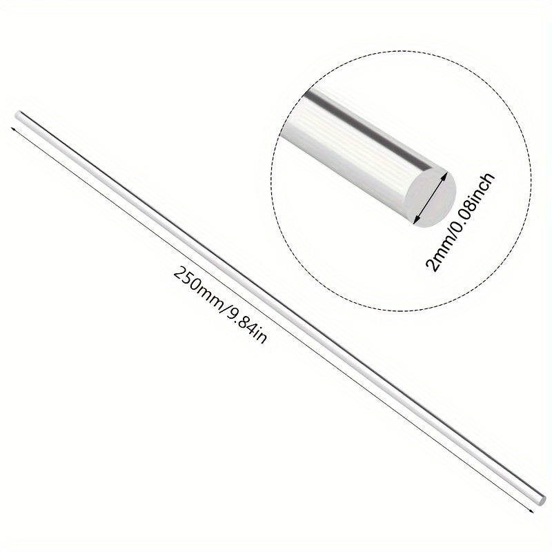 Clear Acrylic Rods 1-14mm Diameter 100/250mm Length Pack of 5 or 10