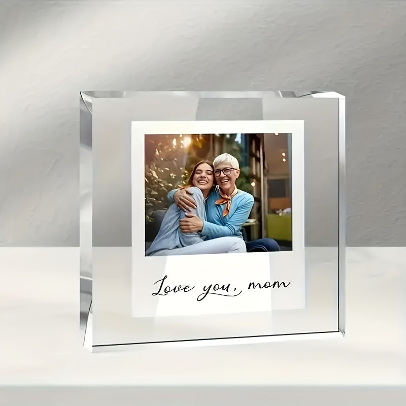 Acrylic Photo Frame for Mom Engraved Dear Mom I Love You Indoor Outdoor Decor