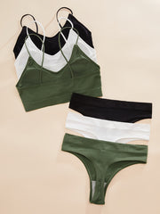 Women’s Lingerie 6-Piece Thong Underwear Set Without Steel Ring