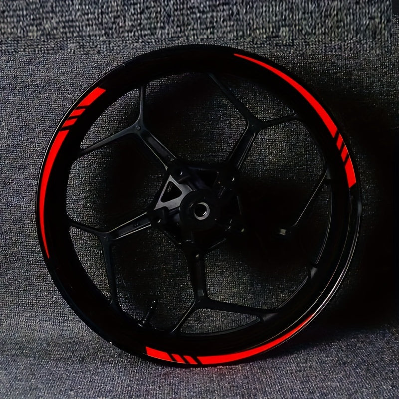 12pcs Car Wheel Rim Stickers Set Sport Stripe Decals for 45.72cm Hubs