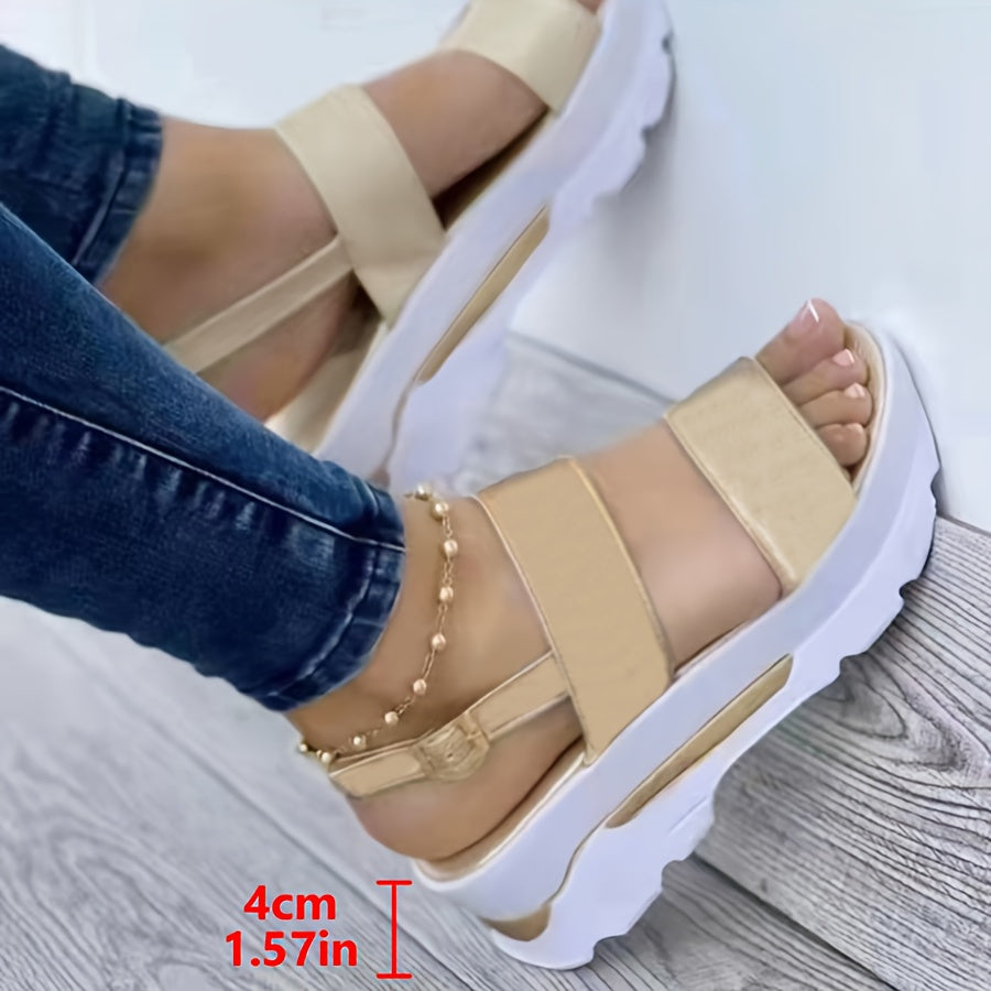 Women's Summer Sandals Open-Toe Breathable Flat Cushioned Sole Black