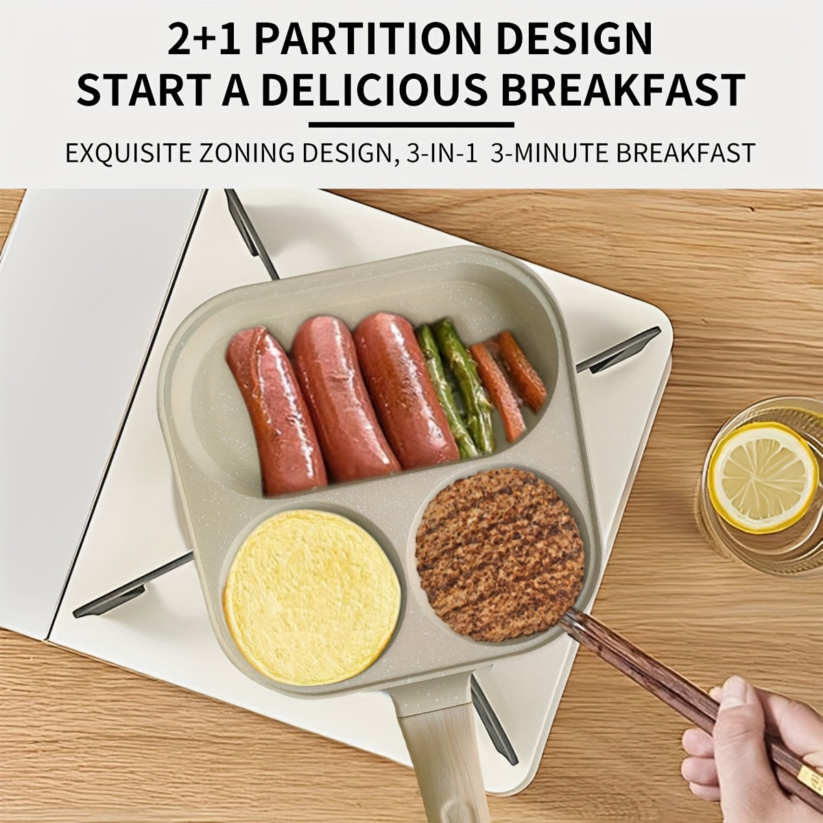 Non-Stick Aluminum Skillet for Breakfast Eggs Burgers and Steak Gas Stove Compatible