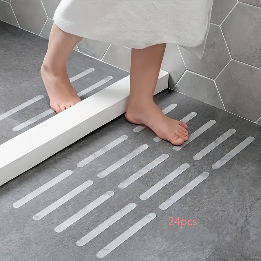 24 Non-Slip Bath Mat Stickers for Bathtubs Showers and Stairs PET Material