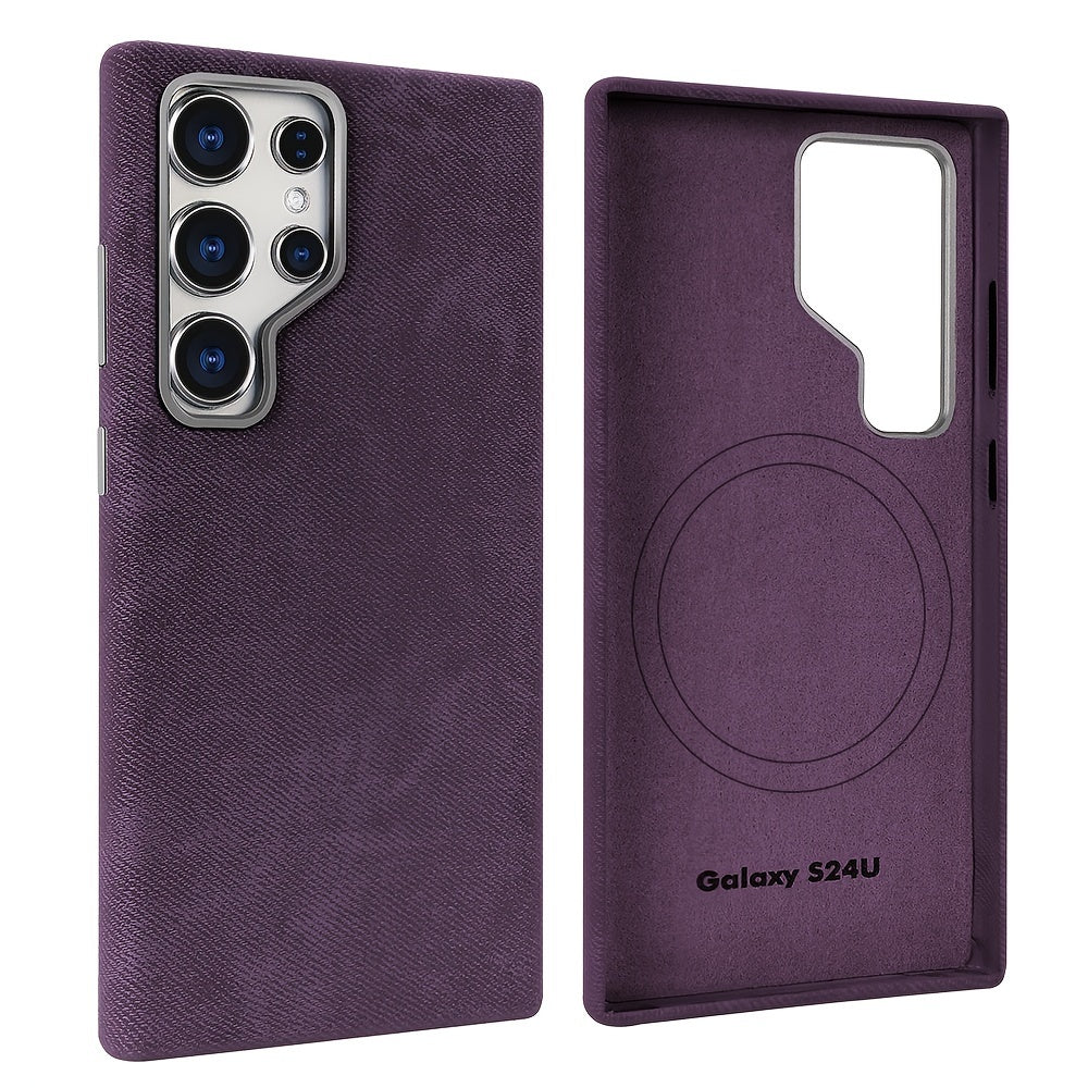 Magnetic Phone Case for Samsung Galaxy S24 Ultra Wireless Charging Polyester Fiber