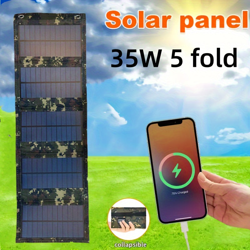 35W портативное солнечное зарядное устройство, складной внешний кемпинговый аккумулятор с USB-выходом 5V
