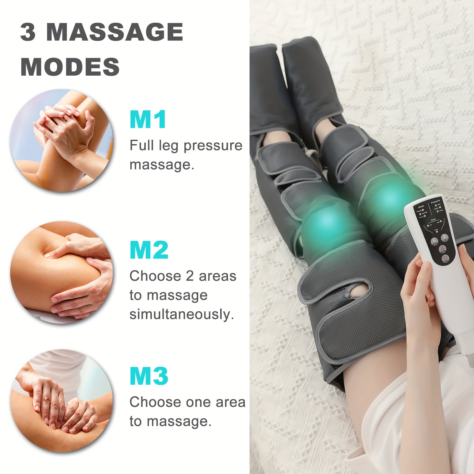Heated Foot Leg and Calf Massager with Adjustable Straps Digital Display for Men and Women