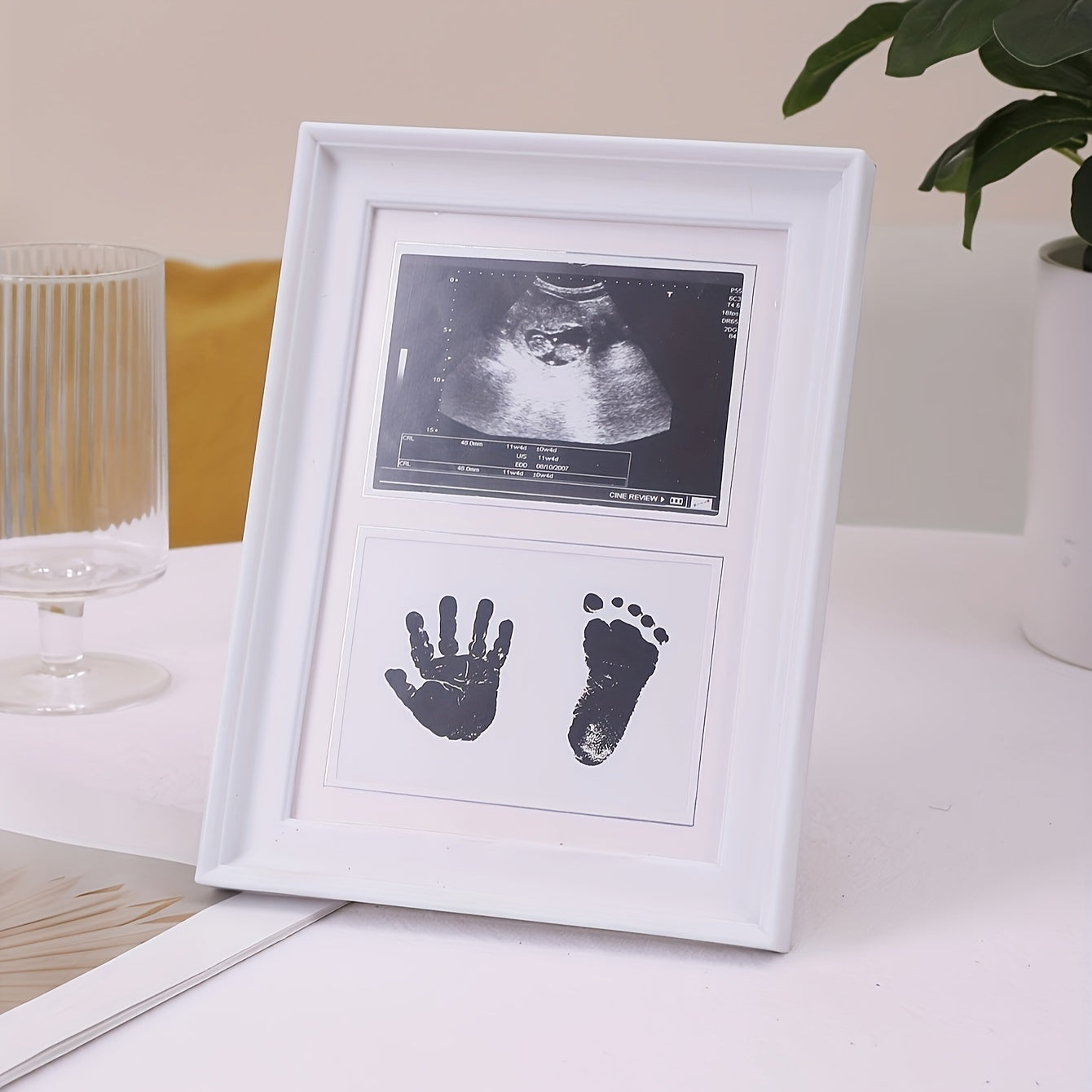 Baby Photo Frame for Newborns Wooden Tabletop Display Gift for Mother's Day Christmas Thanksgiving