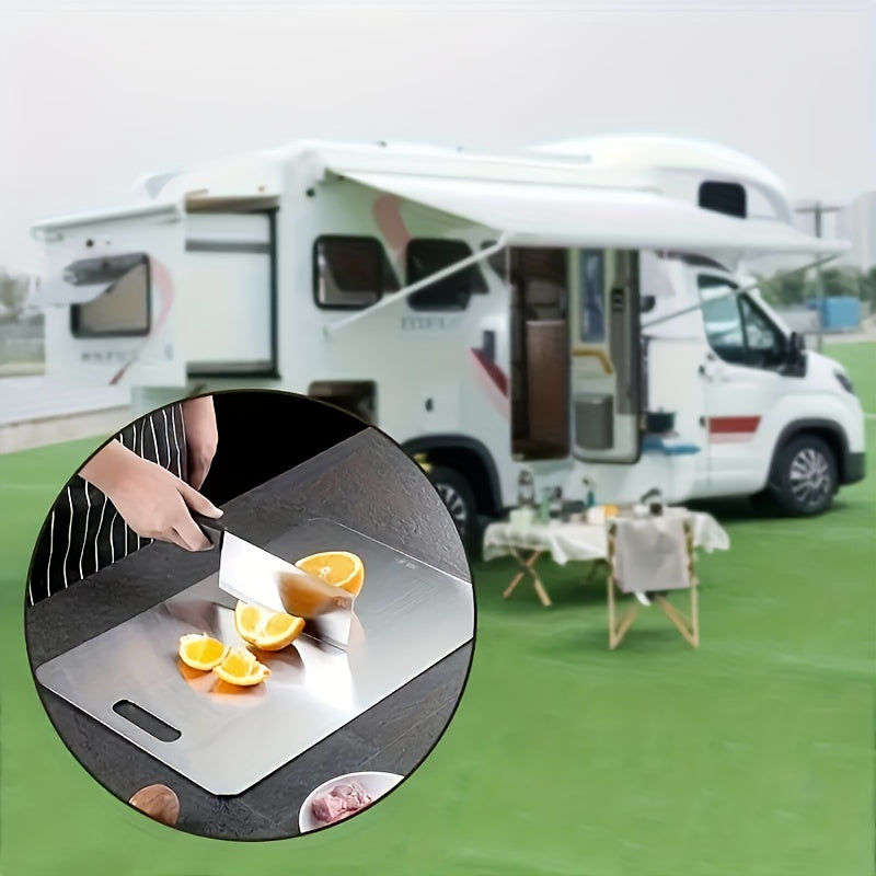 Stainless Steel Chopping Board for Fruits Vegetables Meat Portable Kitchen Accessory