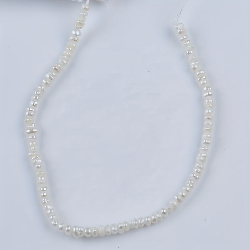 Qo'l mehnati bilan tayyorlangan zargarlik aksessuarlar, 18 sm uzunlikdagi tabiiy shirin suv marvaridlaridan iborat bo'lib, marvarid o'lchamlari 2-3 mm oralig'ida.