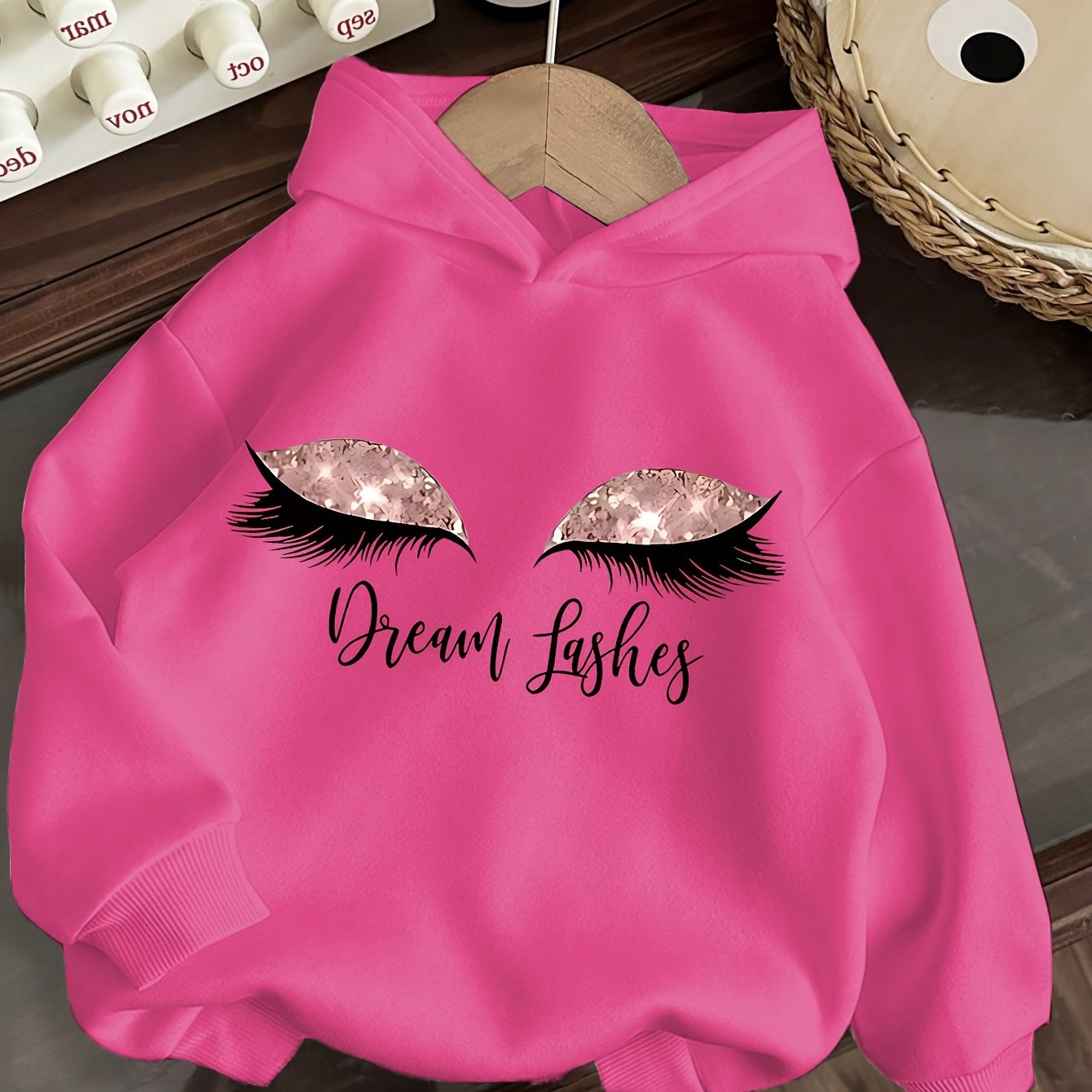 Girls Hoodie Cozy Fall Winter Applique Polyester Knit Fabric Casual Regular Fit
